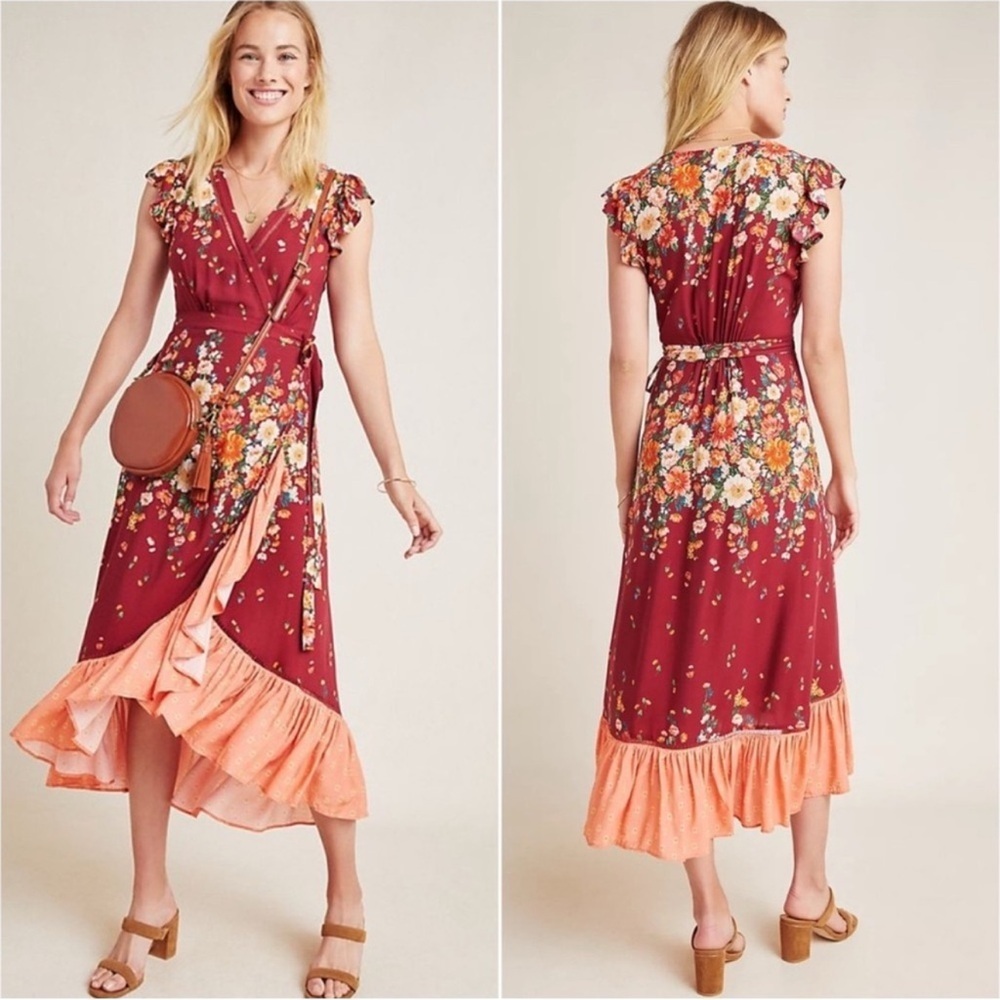 Anthropologie Farm Rio Tesorina Wrap Dress
